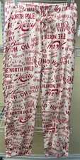 Old Navy Match The Fam Warm Flannel Pajama Pants White Red Writing Sz Large New