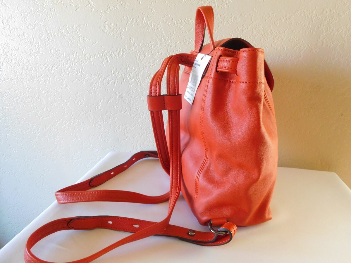 New LONGCHAMP Le Pliage Cuir Leather XS Backpack ~Rust Color 