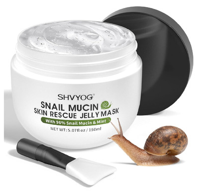 SHVYOG Snail Mucin Mask, Snail Rescue Jelly Face Mask, Snail Mask Hydrating Face