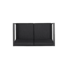 Navan Outdoor 4 Seater Aluminum Chat Set, Silver with Dark Grey Cushions