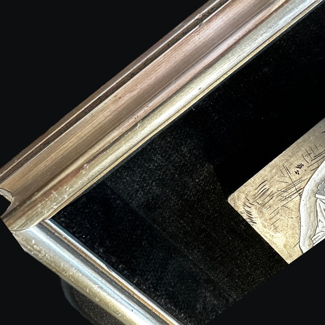 Set of 2 Vintage Vincent Price Framed Wood Block Etchings