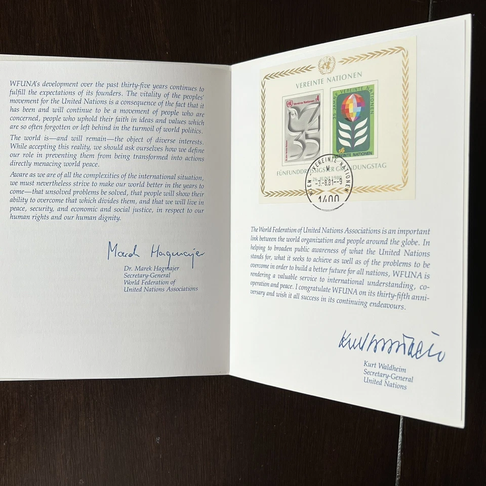 RARO 1981 SALVADOR DALÍ OBRA DE ARTE NACIONES UNIDAS 35 ANIVERSARIO WFUNA #01157 Foto 3 de 4