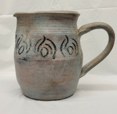 Dan Eash  Pottery Pitcher 1978 Grey Glaze mid century pottery 