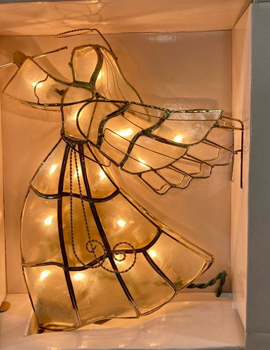 GE Double Sided Capiz Angel Tree Top 16 Lights New - Picture 5 of 6