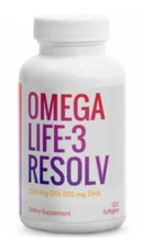 120 Capsules UNICITY Omega Life 3 Resolv + Tracking