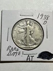 1938-D Walking Liberty Half Dollar VF Key Date