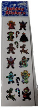 Holiday Christmas Stickers 1 Sheet Sparkle Frosty Snowman Santa Reindeer 4/133