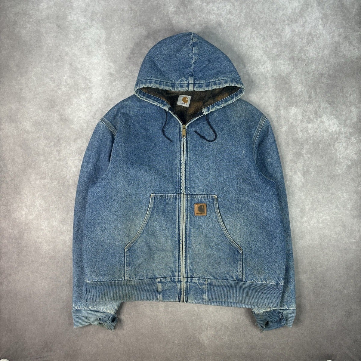 Vintage Carhartt Denim Hooded Active Jacket X-large J139 | eBay Vintage Carhartt Denim Hooded Active Jacket X-large J139 | eBay