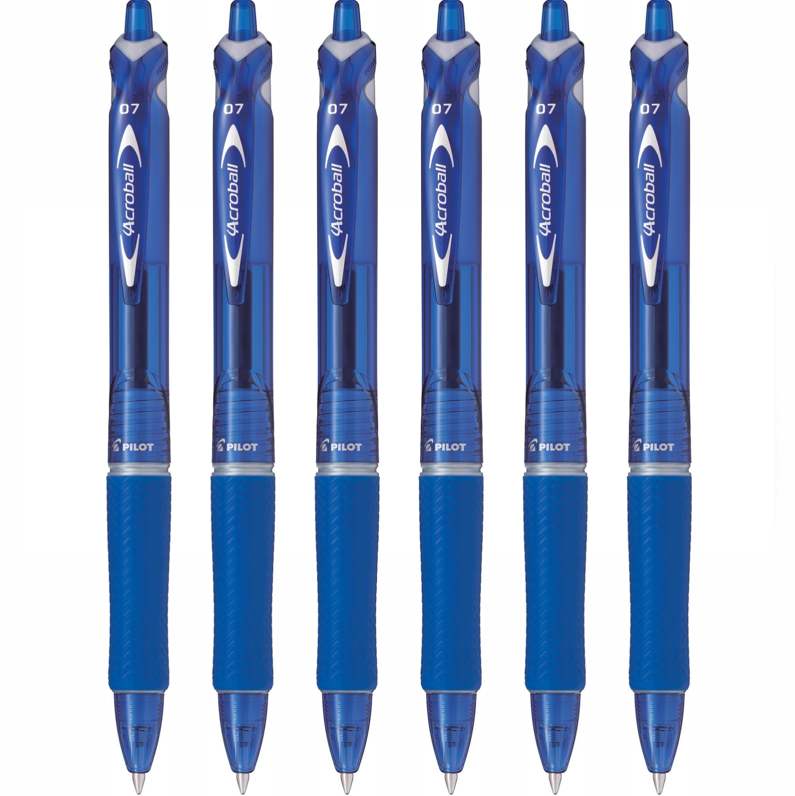 Pilot Acroball BegreeN Retractable Ballpoint Pen Fine 0.7mm - Pack of 6 - Blue