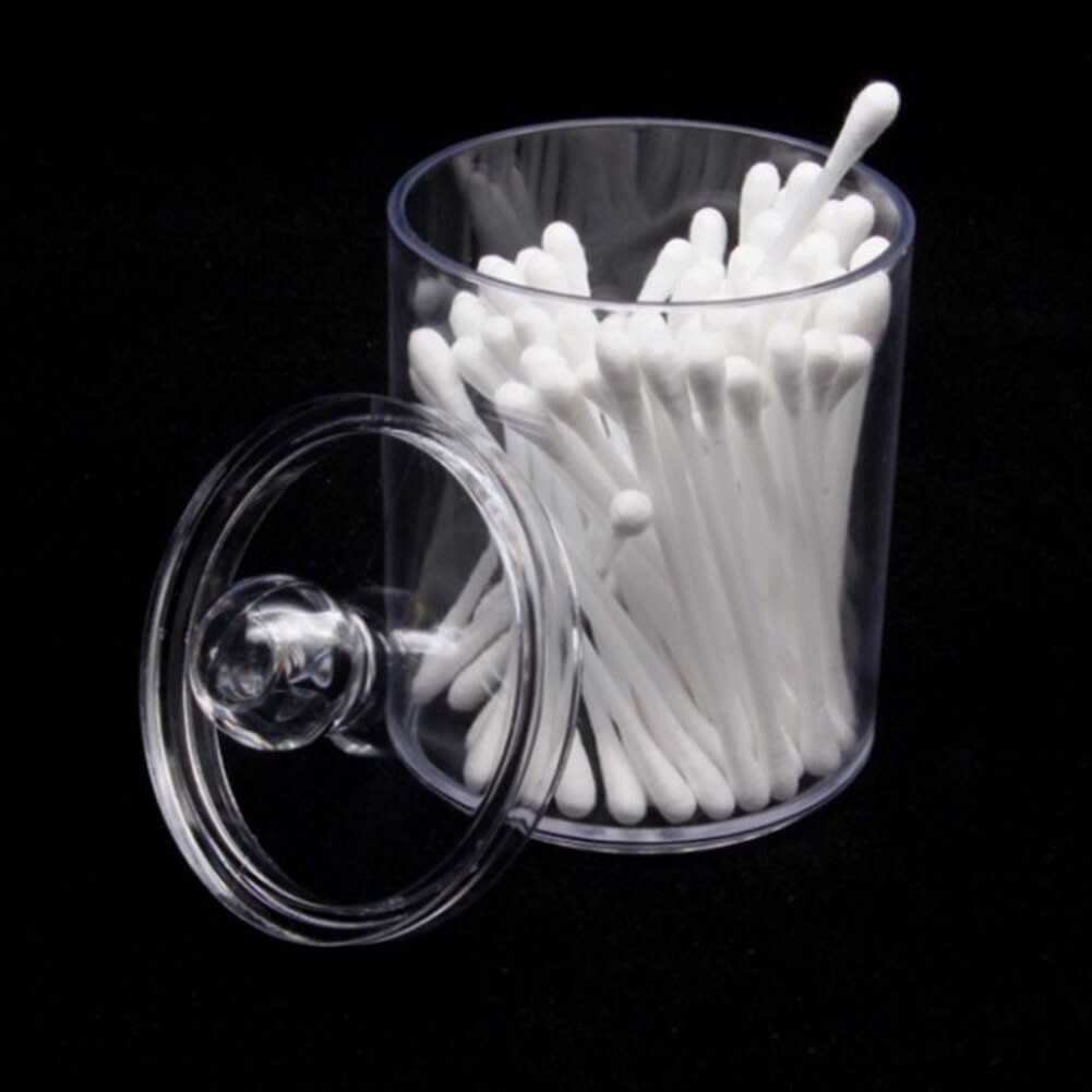 Clear Acrylic Cotton Pad and Ear Bud Holder Cosmetic Organiser Storage Case