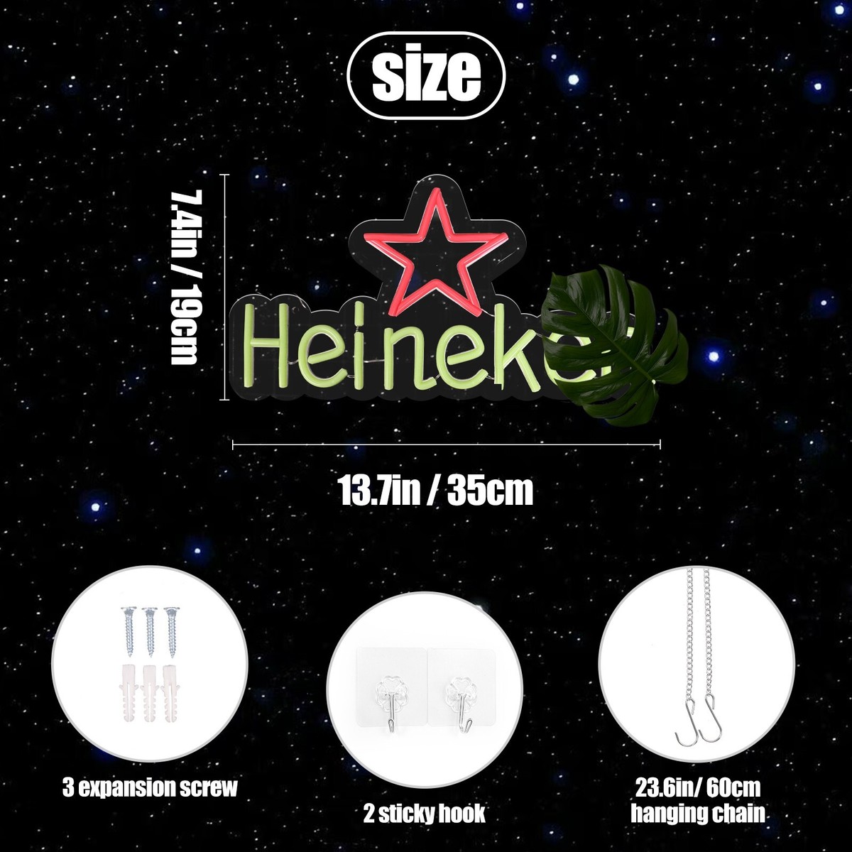Heineken ビール 電気看板 Green Vintage Heineken Lighted Beer Sign 13.7  x 7.4   | eBay