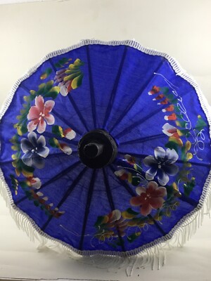 Handmade Small Wooden Umbrella 10'' Thailand Gift Lovely Decorate Home Souvenirs