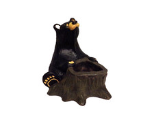Bear Foots Black Bear Sitting Tree Stump Jeff Flemming Figurine FREE SHIPPING