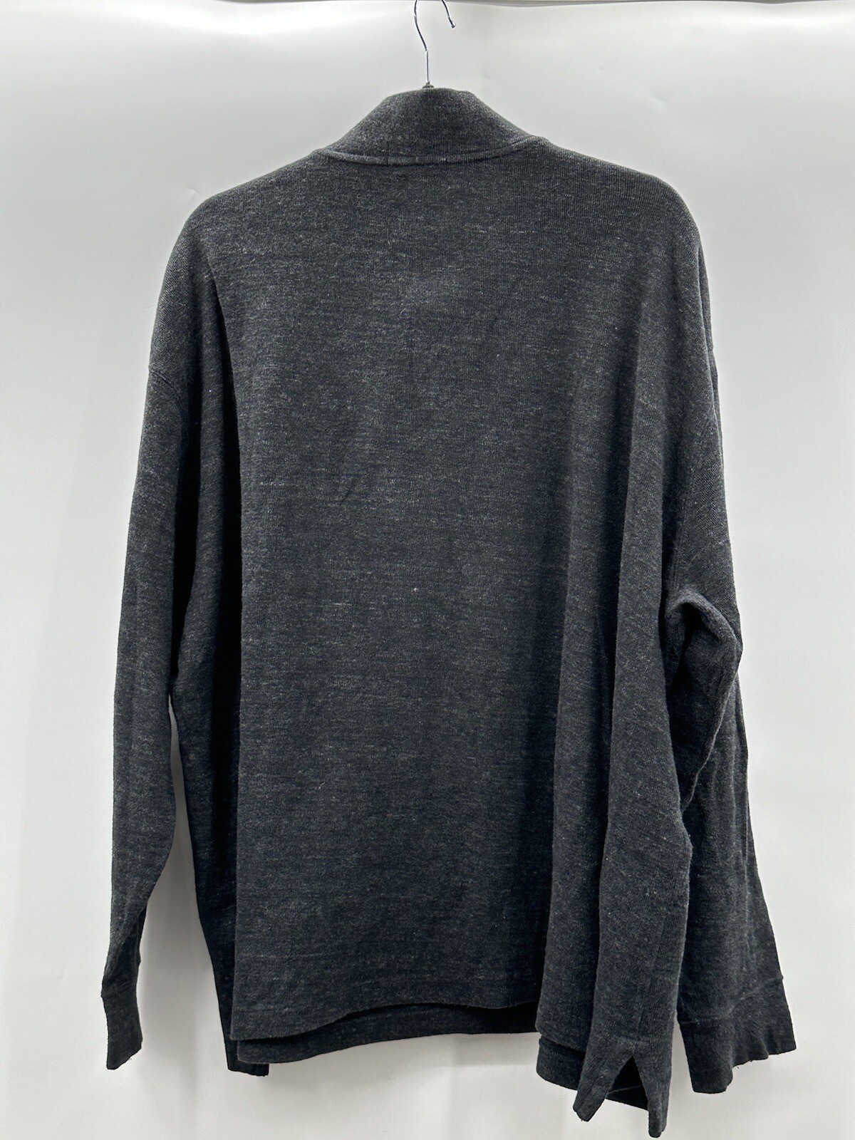 Polo Ralph Lauren Estate Rib 1/4 Zip 100% Cotton Pullover Sweater Mens 2XB GRAY thumbnail 5