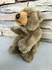 Animal Alley Toys R Us Brown Tan Grizzly BEAR 15  Laying On Belly Plush MINT 