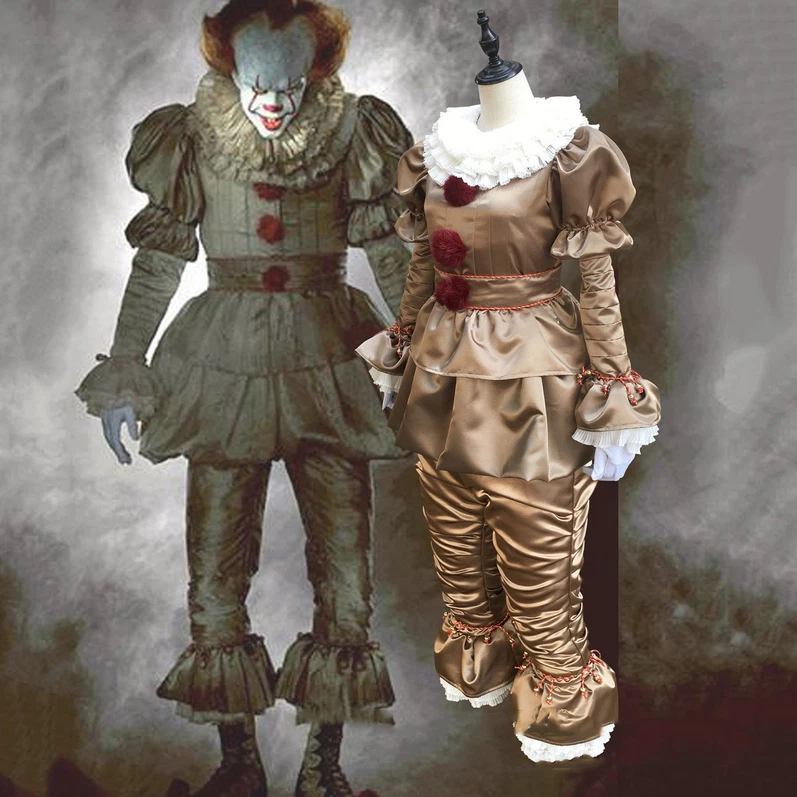 Halloween Hombres Niños Stephen King's It Pennywise Payaso Juegos con disfraces Joker Disfraz Traje Foto 4 de 4