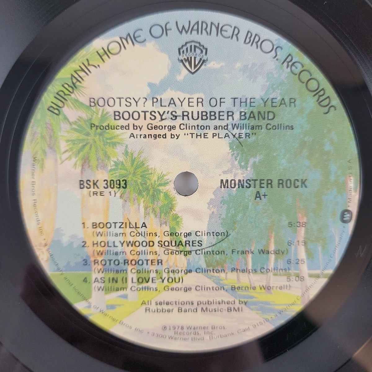 Bootsy Collins Player Of The Year LP 1978 PROMO w/ BOOTZILLA