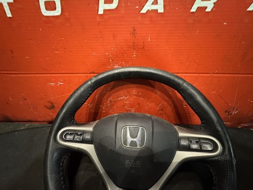 WORN 06 11 FG2 FA5 Honda Civic SI OEM Leather Wrap Steering Wheel 07 08 09 10 - Picture 3 of 4
