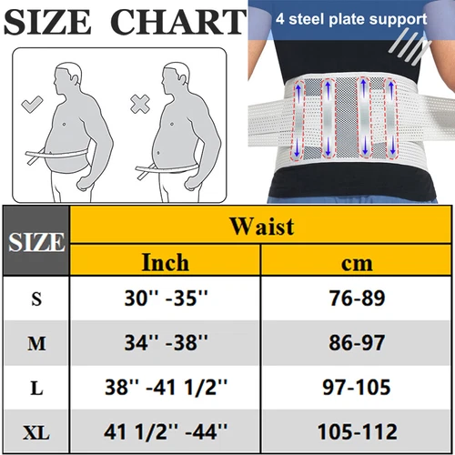 Back Brace Support Belt Breathable Double Pull Support Lumbar Lower Back Support - Picture 35 of 37