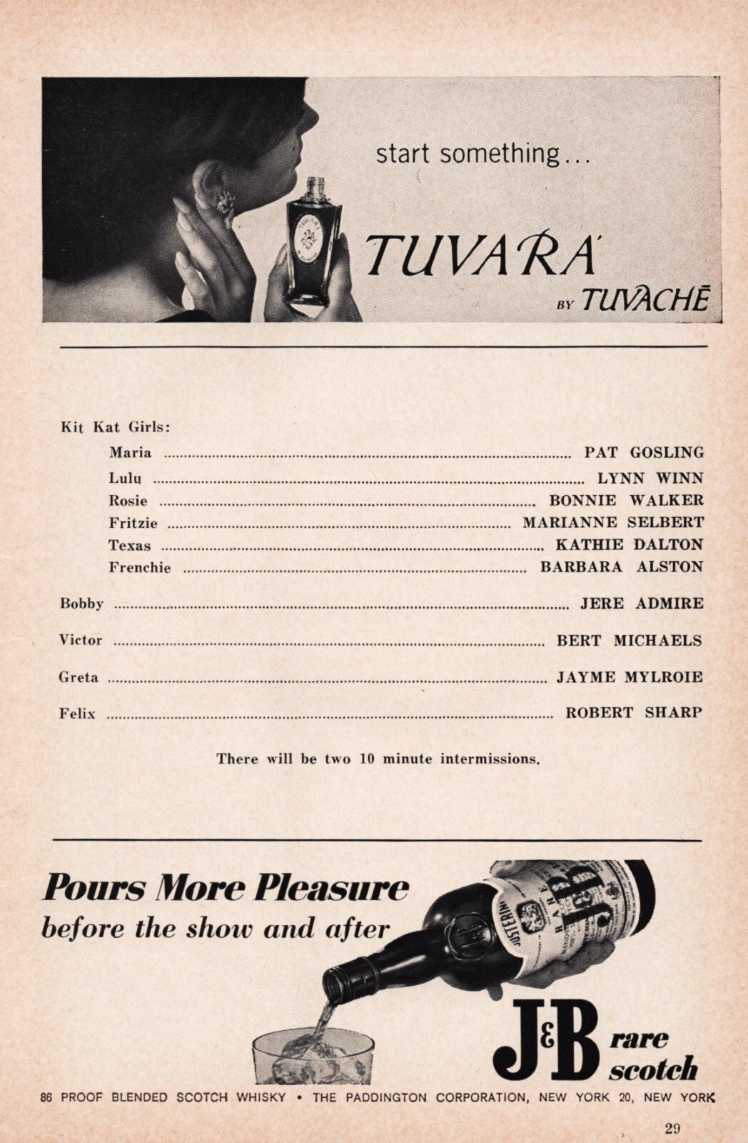 Kander and Ebb "CABARET" Joel Grey / Lotte Lenya 1966 Boston Tryout Playbill