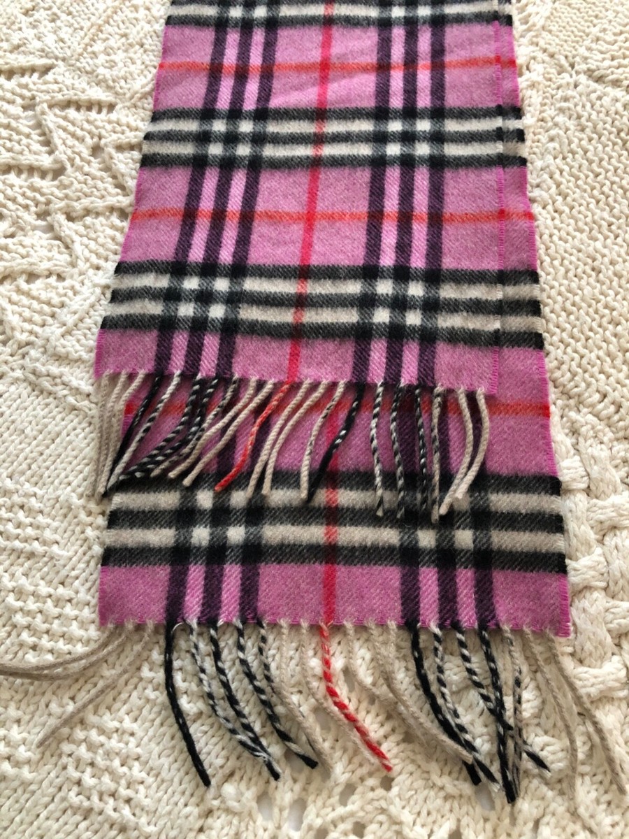 Burberry Vintage Burberry Pink Scarf Cashmere Burberry Pink