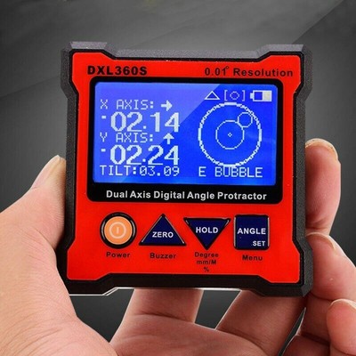 DXL360S Dual Axis Digital Angle Protractor Magnetic Mini Inclinometer 0.01° sup