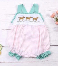 NEW Boutique Baby Girls Hunting Dogs Puppy Romper Jumpsuit