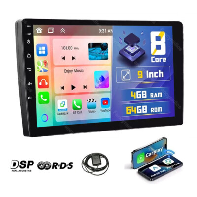9'' Android 13.0 4G+64G 8Core Double 2 Din Car Stereo Radio CarPlay GPS DSP WIFI