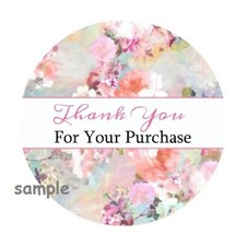 30 THANK YOU FOR YOUR PURCHASE ENVELOPE SEALS LABELS STICKERS 1.5" ROUND FLORAL