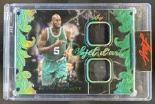 2021 Leaf Art of Sport Kevin Garnett Objet d'art Dual Relics Emerald Jersey #/4