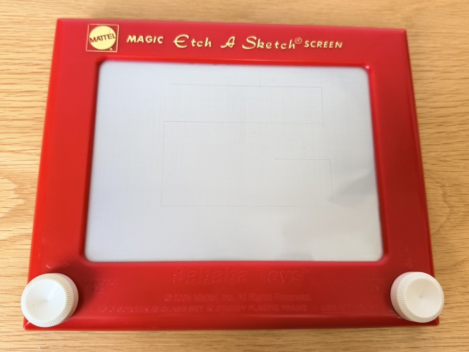 Magic Loading Screen Etch a Sketch Classic 2004 Red Matel Magic Etch A Sketch Screen Vintage ...