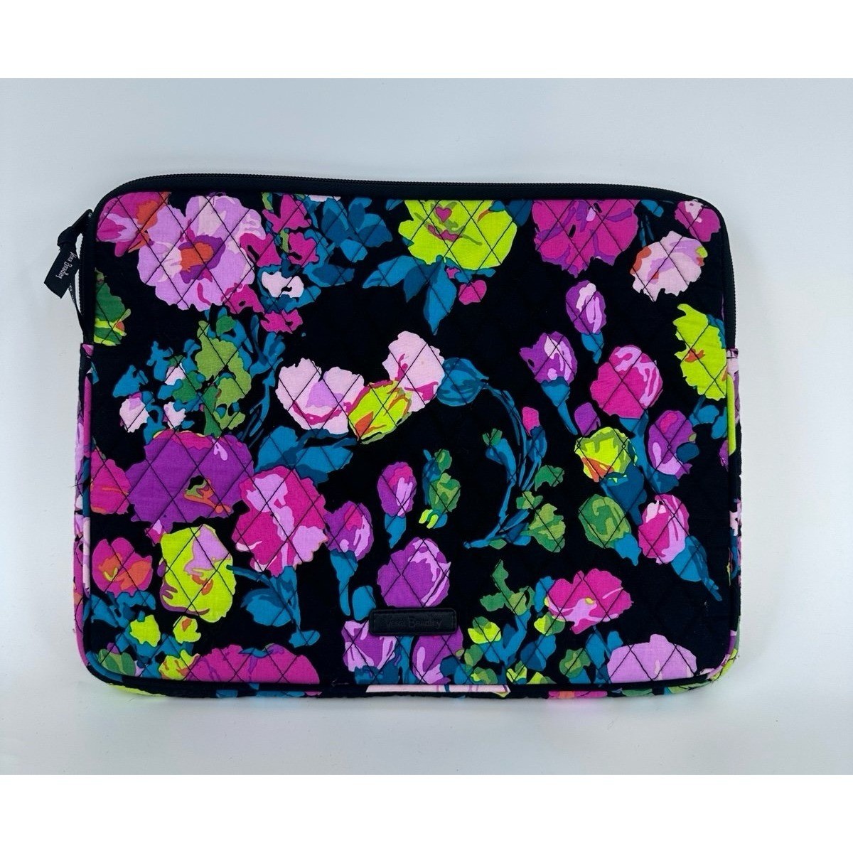 Vera Bradley Laptop Zipper Holder Floral Black Tablet iPad Sleeve Black Pink