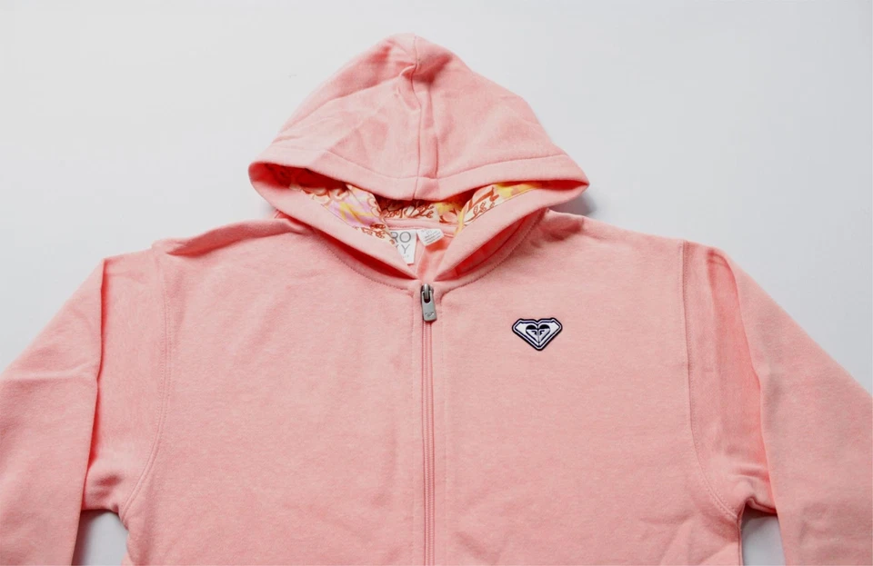 Sudadera con Capucha Roxy Flor Salvaje Cremallera Completa BE5 Luz de Vela Melocotón Pequeña (7) Foto 2 de 4