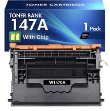 Toner Bank 147A W1470A Black Laser Toner Cartridge w/ Chip for HP, 1 Pack