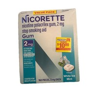 Nicorette 2 mg Nicotine Stop Smoking Aid Gum, White Ice Mint - 160 Count