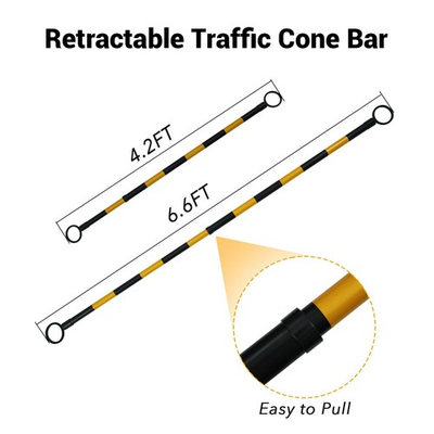 #ad 4#x27; to 7#x27; Traffic Cone Bar Retractable Barrier Connect for Lane Closure Work Zone $63.99