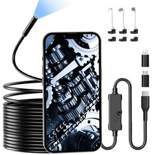 Endoscope Camera with Light, 1920P HD Borescope Camera with 8 LED Lights 16.4ft