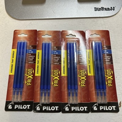 77331 Pilot FriXion Ball Gel Pen Refill, Fine 0.7mm, Blue Ink, 4 Packs of 3