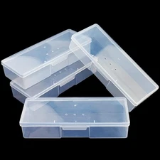 Clear Manicure Tool Box 4pcs Plastic Nail Storage Case Organizer for Manicure