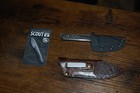Griffin Co. Scout Medic CRbon Fiber Scales, Satin blade & Leather pocket sheath — photo 2