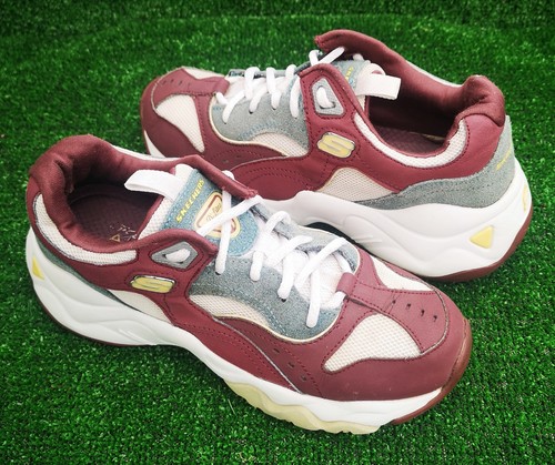 Damen-Sneaker Skechers D'lites 3.0 UK 3 burgunderrot und weiß