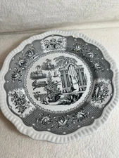 Spode “Pagoda” Archive Collection Regency Series 11" Dinner Plate White Black
