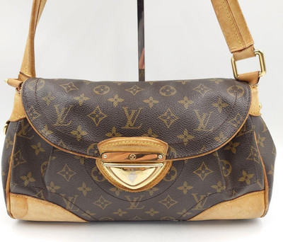 Auth Louis Vuitton M40121 Monogram Beverly MM Shoulder Bag Brown LV F/S