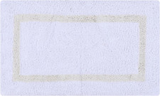 100 Cotton Hotel Collection Bath Mats, White  Ivory Bath Mat - Tufted, Reversi