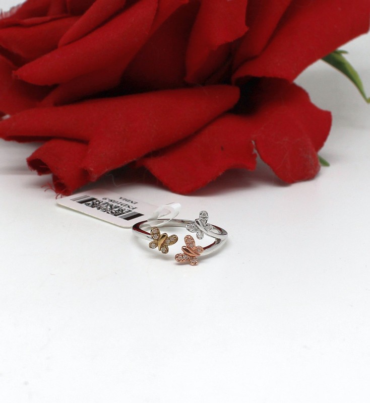 Sterling Silver  & Diamond Butterfly JTV NWT Ring Size 9 2.25g Cat Rescue