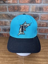New Era Florida Marlins Embroidered Logo Teal Black Snapback Hat