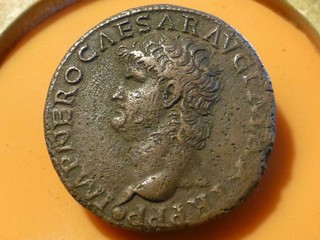 MONNAIE ROMAINE ANTIQUE AS de NERON LYON RARE & TRES RARE QUALITE TTB !