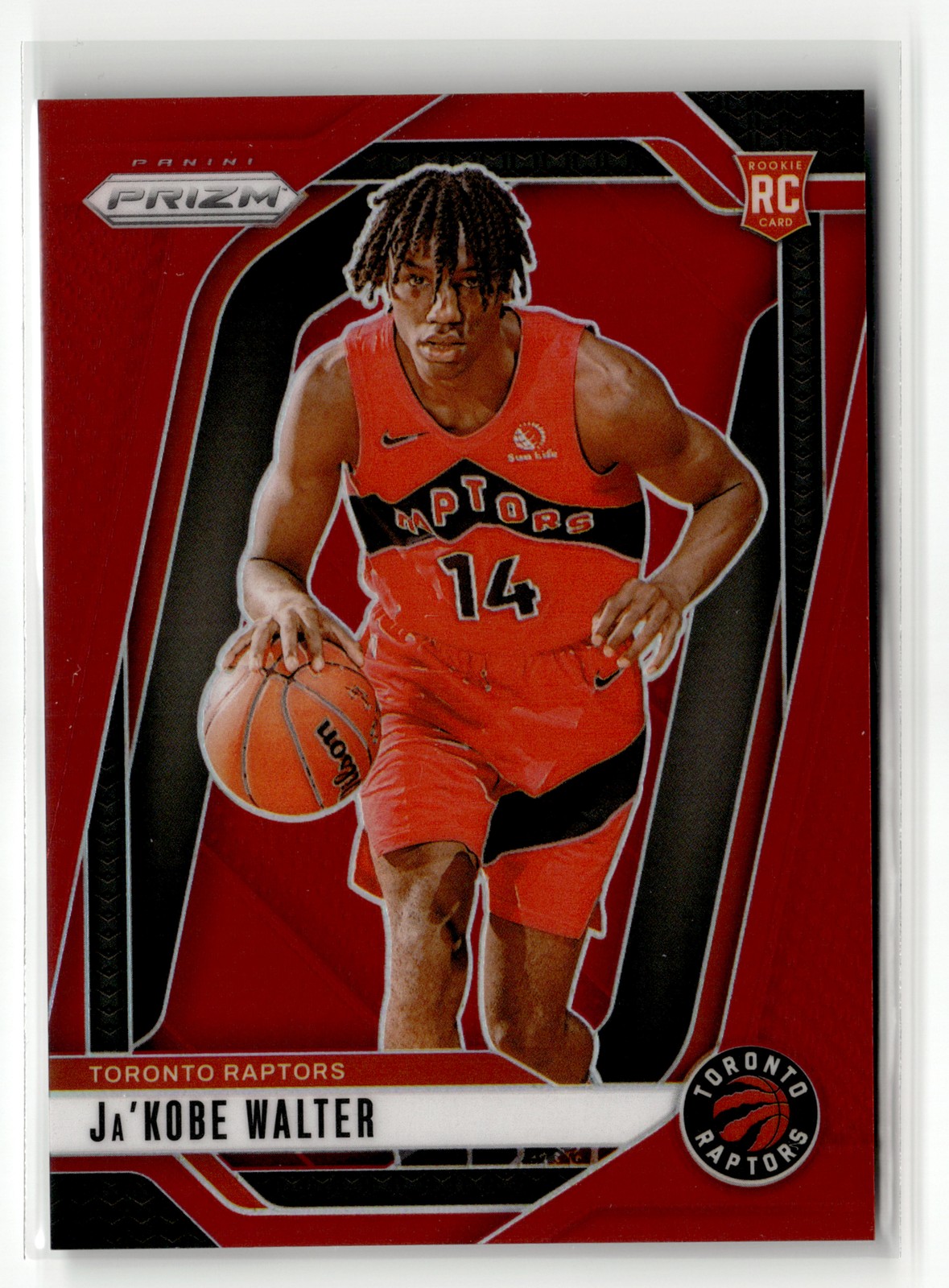 Ja'Kobe Walter Rookie 2024-25 Panini Prizm #223 Prizms Red #001/299 Bookend