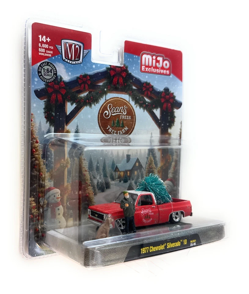 M2 1:64 Diorama Sean’s Fresh Tree Farm 1977 Chevrolet Silverado 10 w/ Sean & Dog - Image 4 of 4