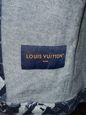 Louis Vuitton Men's Monogram Printed Blue Floral Denim